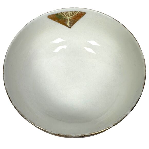 Kansai Fine China Japan Gold Rim Orange Leaves Rice Bowls Lot Of 3 Blue White - Picture 5 of 12